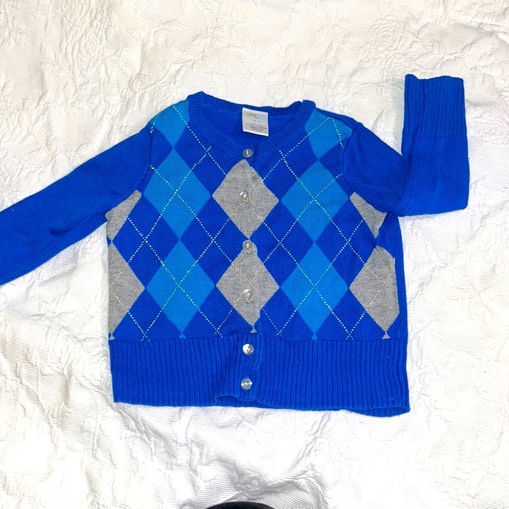 J.Crew Crewcuts girls argyle cardigan sweater size 2T